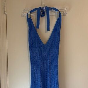 525 Blue Knit Dress/Cover up